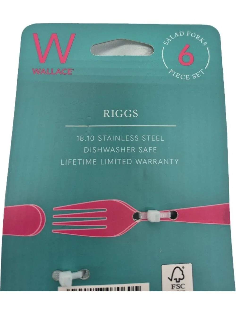 Wallace Riggs Salad Forks 6-Piece Silverware Set Dishwasher Safe 18/10 Stainless